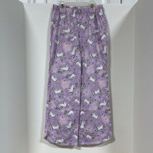 Justice Girls Sz 8 Pajama Pants Lounge Pull on Purple Unicorn Pjs Slumber